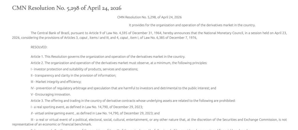 SBC News Brazil Monetary Council blocks Kalshi from trading sports & politics