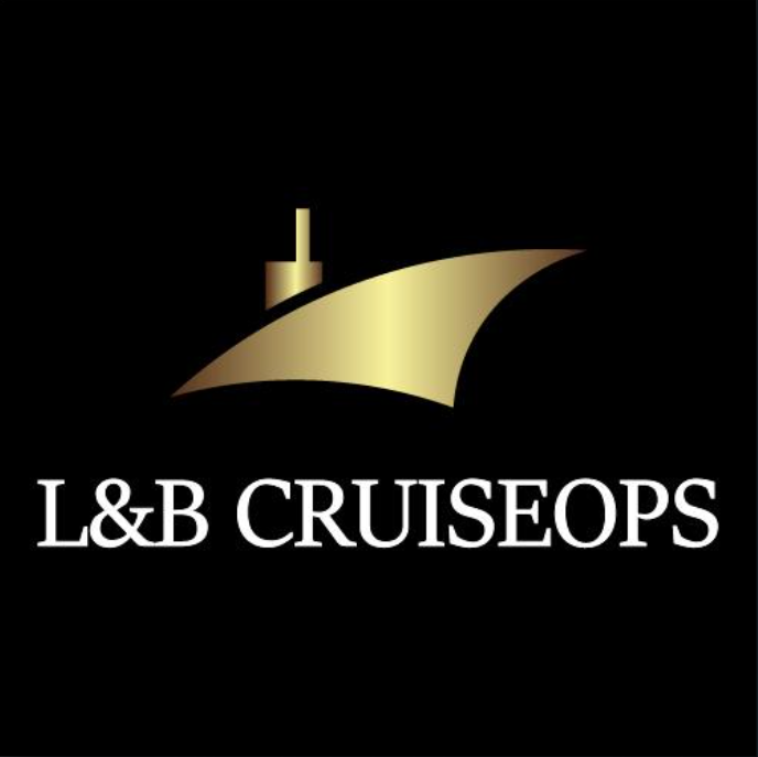 L&B CruiseOps Logo - Black BG - Gold Symbol - White Text
