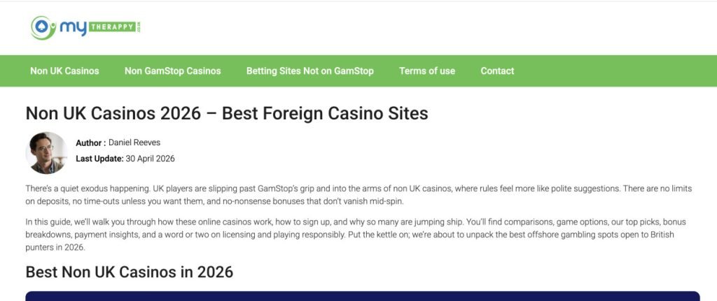 My Therappy, an NHS site targeted by illegal gambling ads