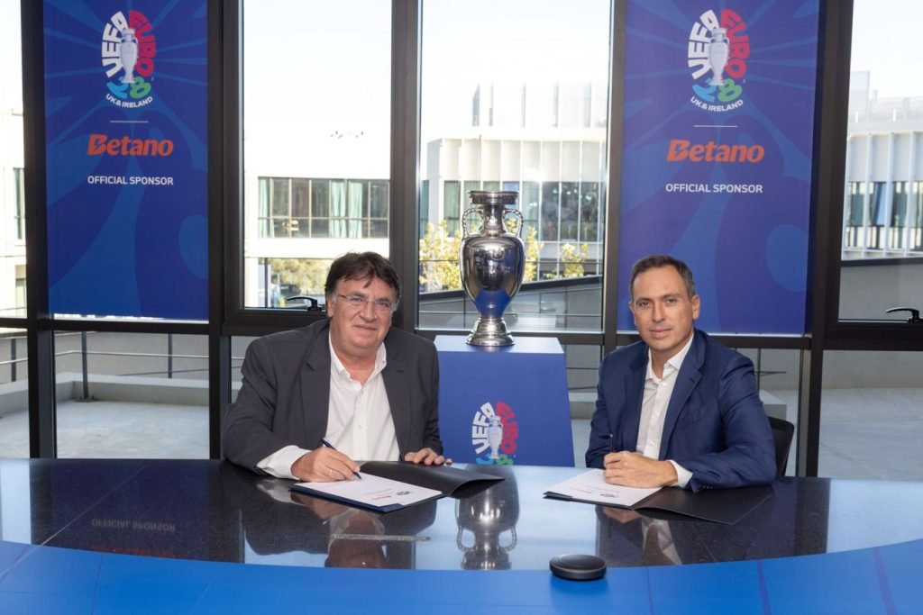 Betano renews long-standing UEFA deal to cover 2028 Euros 1 Kaizen Gaming (Betano owner) and UEFA signing ceremony